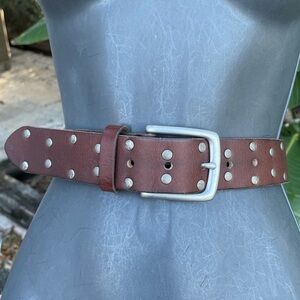Lucky brand, silver double Gromit, genuine leather belt